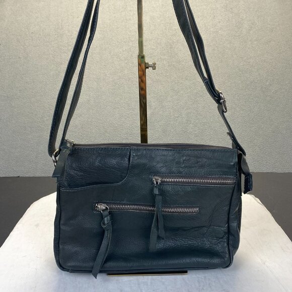 Great American 100% LeatherExterior  Black Crossbody Purse Shoulder Bag - Picture 15 of 15